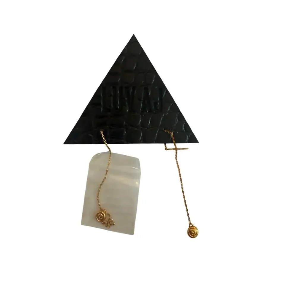 LUV AJ Shell Coil Threader Earrings NEW